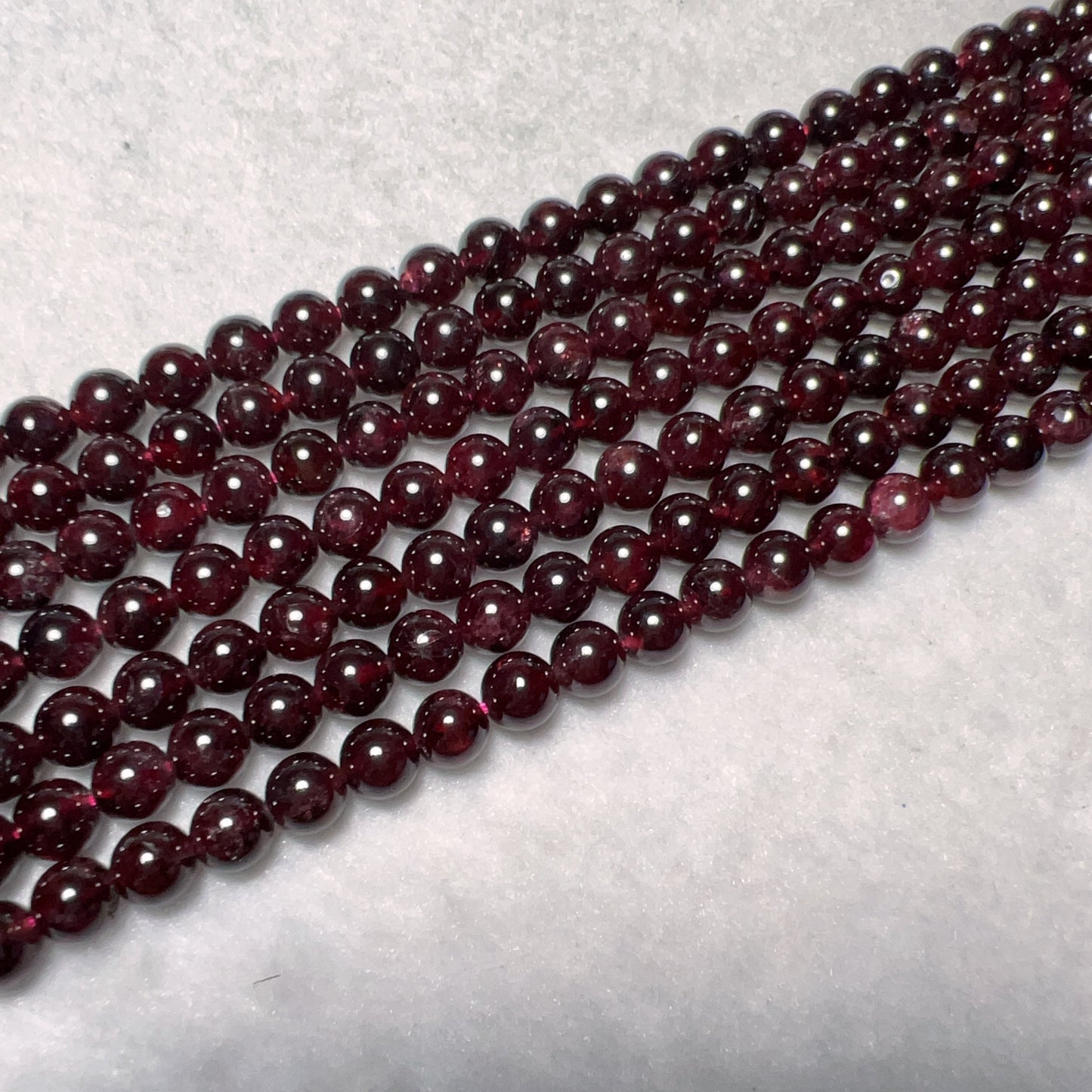 7Mm Natural Almandine Red Garnet Round Bead Strands For Diy Jewelry Project