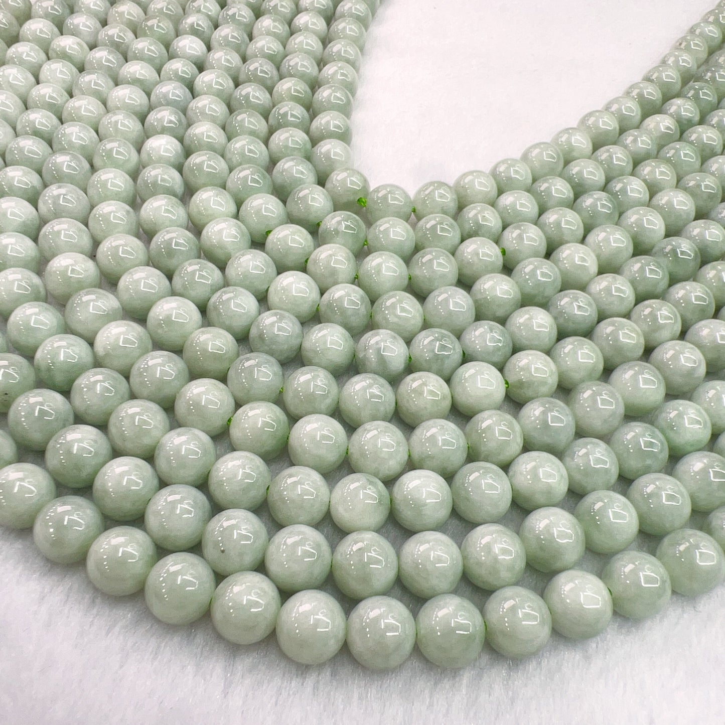 Light Green – Genuine Jade 8Mm Jadeite Round Bead Strands For Diy Jewelry Project
