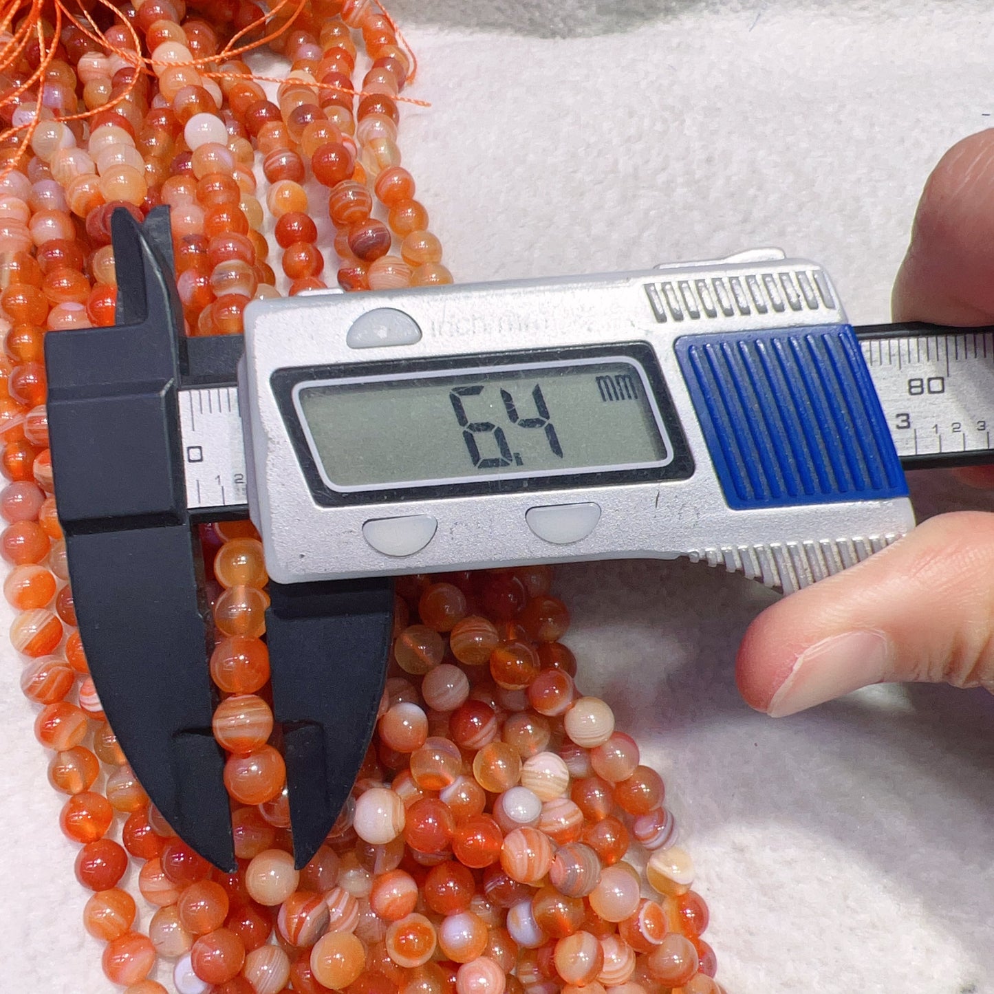 6Mm Natural Orange-Red Botswana Agate Round Beads Strands For Diy Jewelry Projects