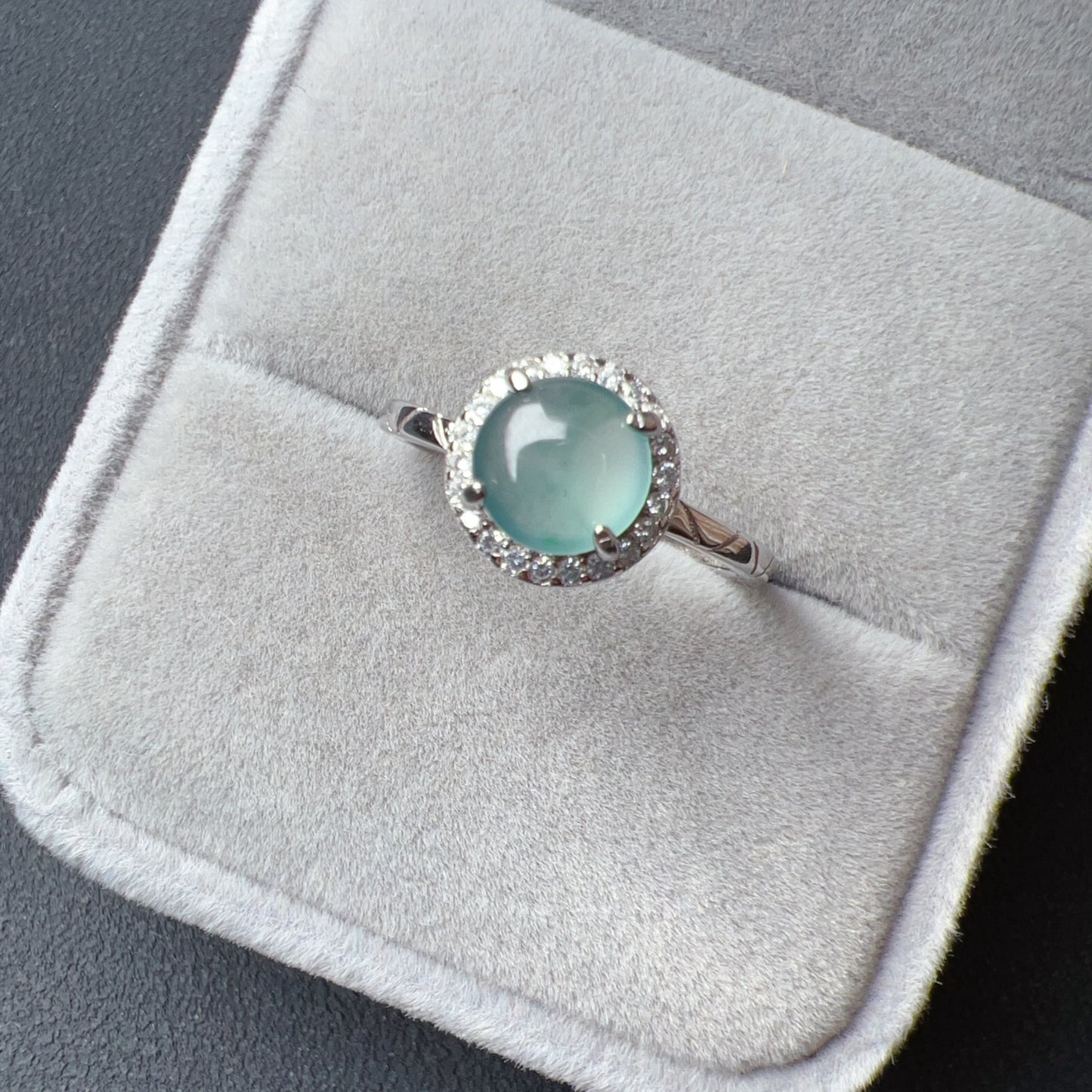 Natural Rare Blue-Green Jadeite Ring Handmade With 925 Sterling Silver | One Of A Kind Fashion Jewelry