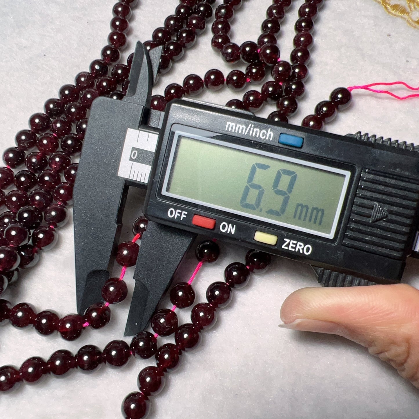 7Mm Natural Almandine Red Garnet Round Bead Strands For Diy Jewelry Project