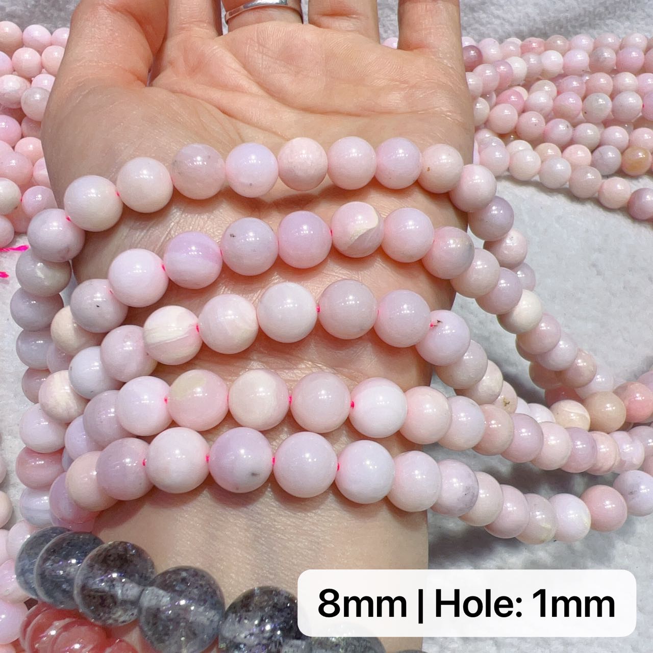 6Mm – 8Mm Natural Pink Opal Round Bead Strands For Diy Jewelry Project