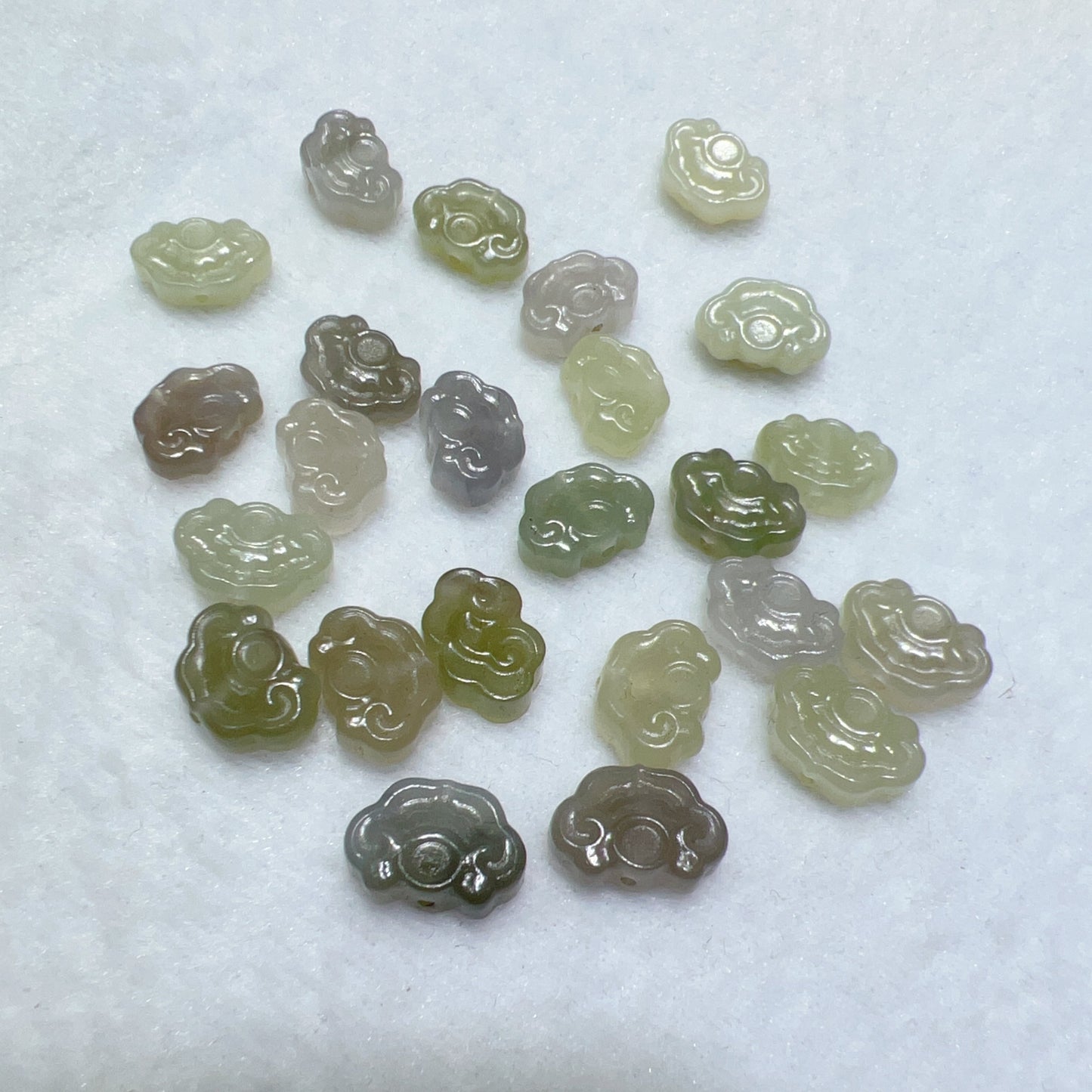 Natural Assorted Color Nephrite Jade Lucky Lock Bead Charms For Diy Jewelry Project