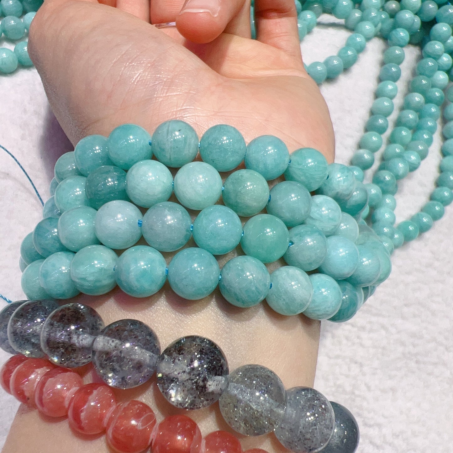 8Mm Natural Old Mine Amazonite Round Bead Strands For Diy Jewelry Project Ds