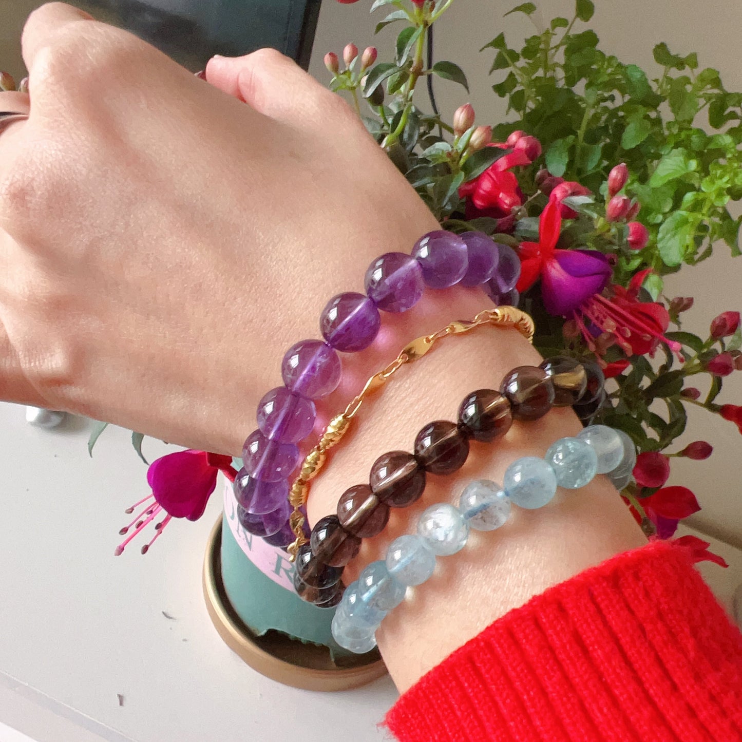 10Mm Natural Amethyst Healing Crystal Bracelet | Crown Third Eye Chakra Reiki Healing | Uplift Brainwork