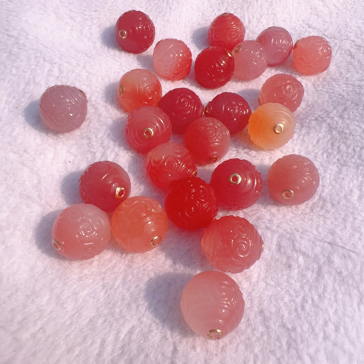 Natural High-Quality Yanyuan Agate With 18K Yellow Gold Huiwen Symbol Beads Charms Diy Jewelry Project