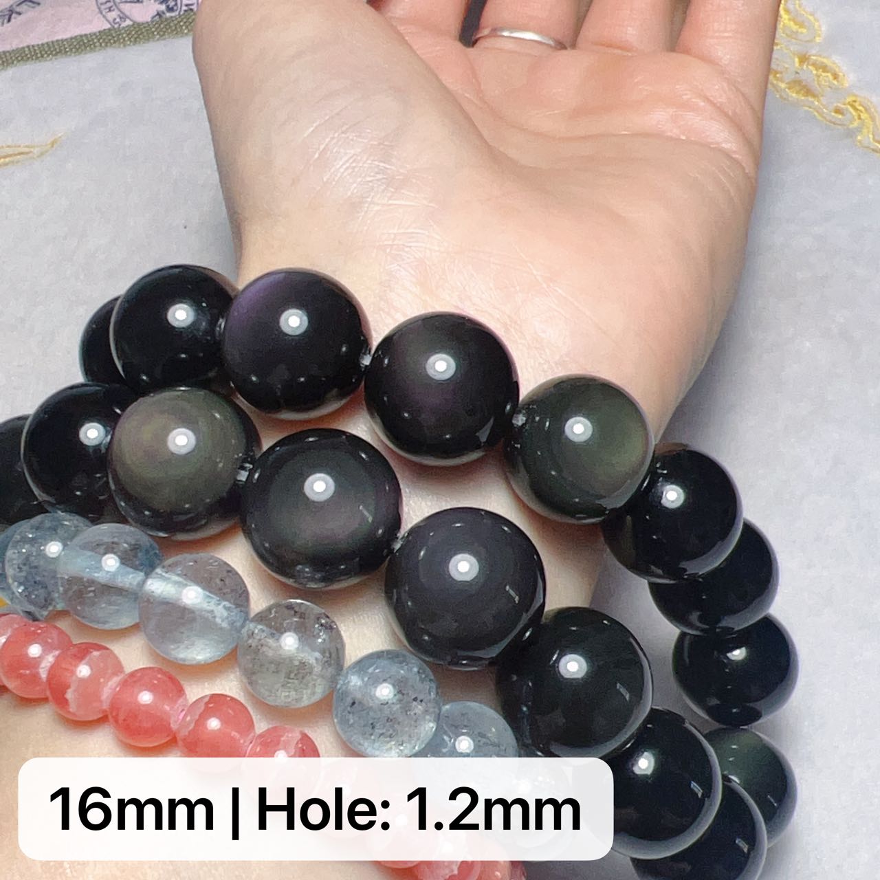 Top Grade Rainbow Obsidian Round Bead Strands (8-16Mm) – Protection Stone For Diy Jewelry Projects And Crafting