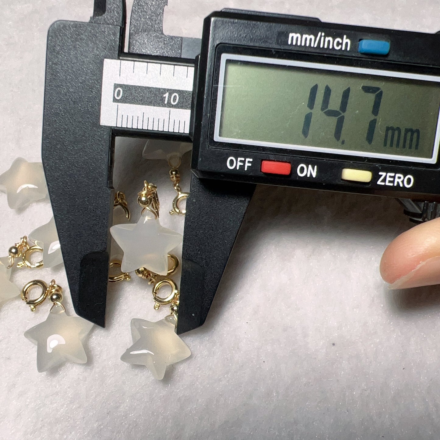 Natural White Chalcedony Star Charms Pendants For Diy Jewelry Project