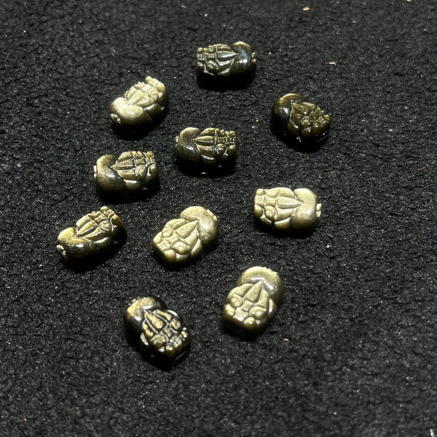 Top-Grade Natural Gold Sheen Pixiu Bead Charms For Diy Jewelry Project