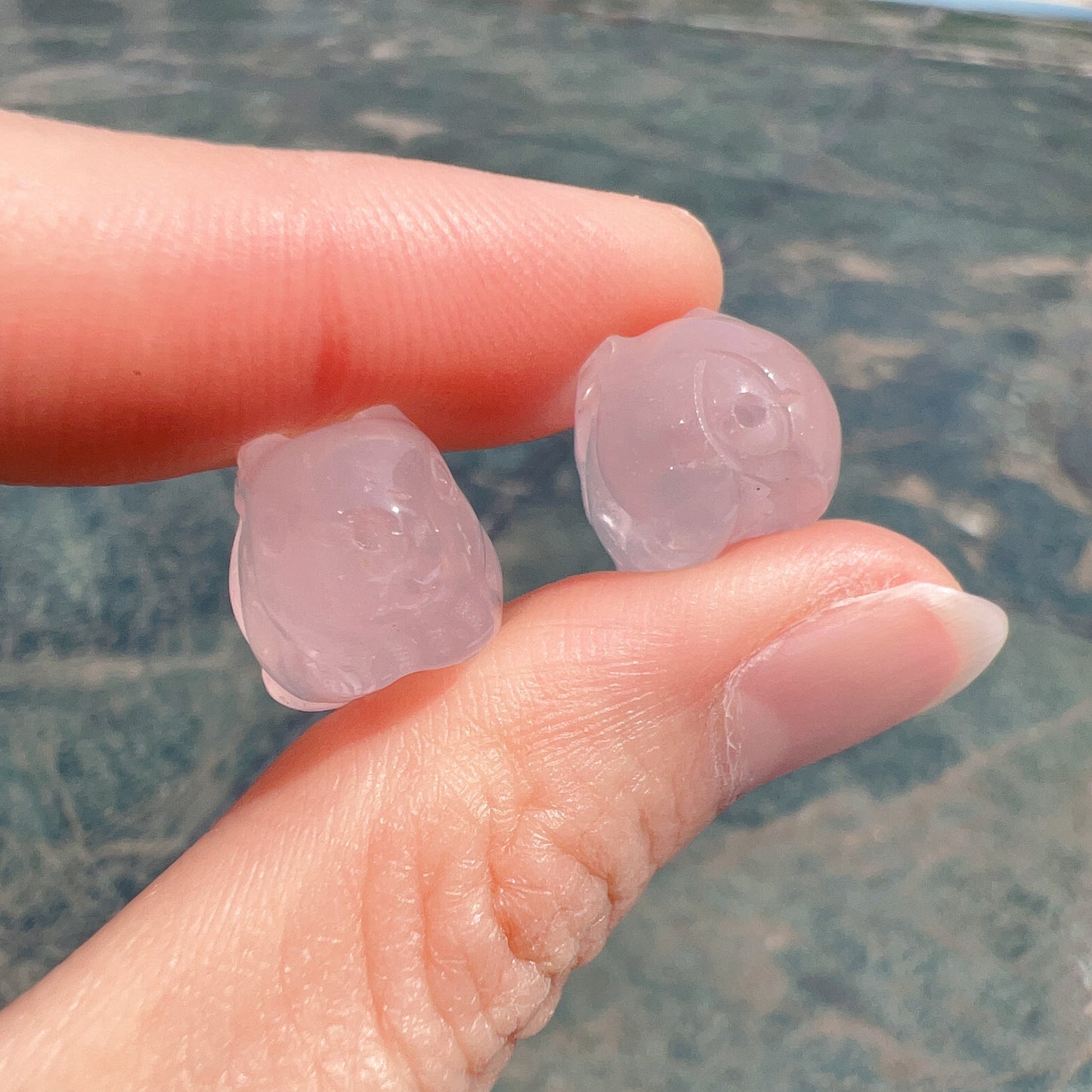 Cute Parts – Natural Rose Quartz Year Of Rabbit Charms For Diy Jewelry Project