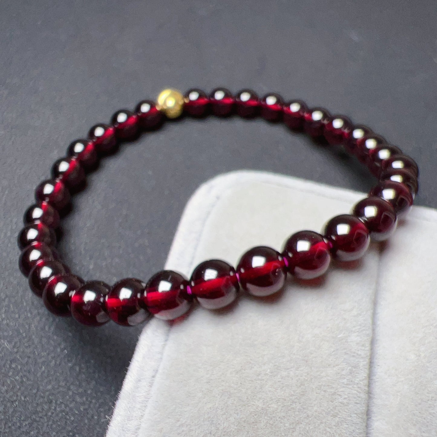 Red Garnet Protection Bracelet With 18K Yellow Gold | Root Chakra Healing & Energy Jewelry For Men And Women