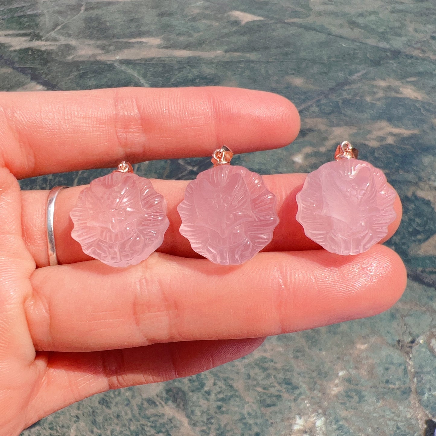 Cute Natural Rose Quartz Nine Tails Fox Pendant Charm With Sterling Silver And 18K Rose Gold Plating For Diy Jewelry Projects