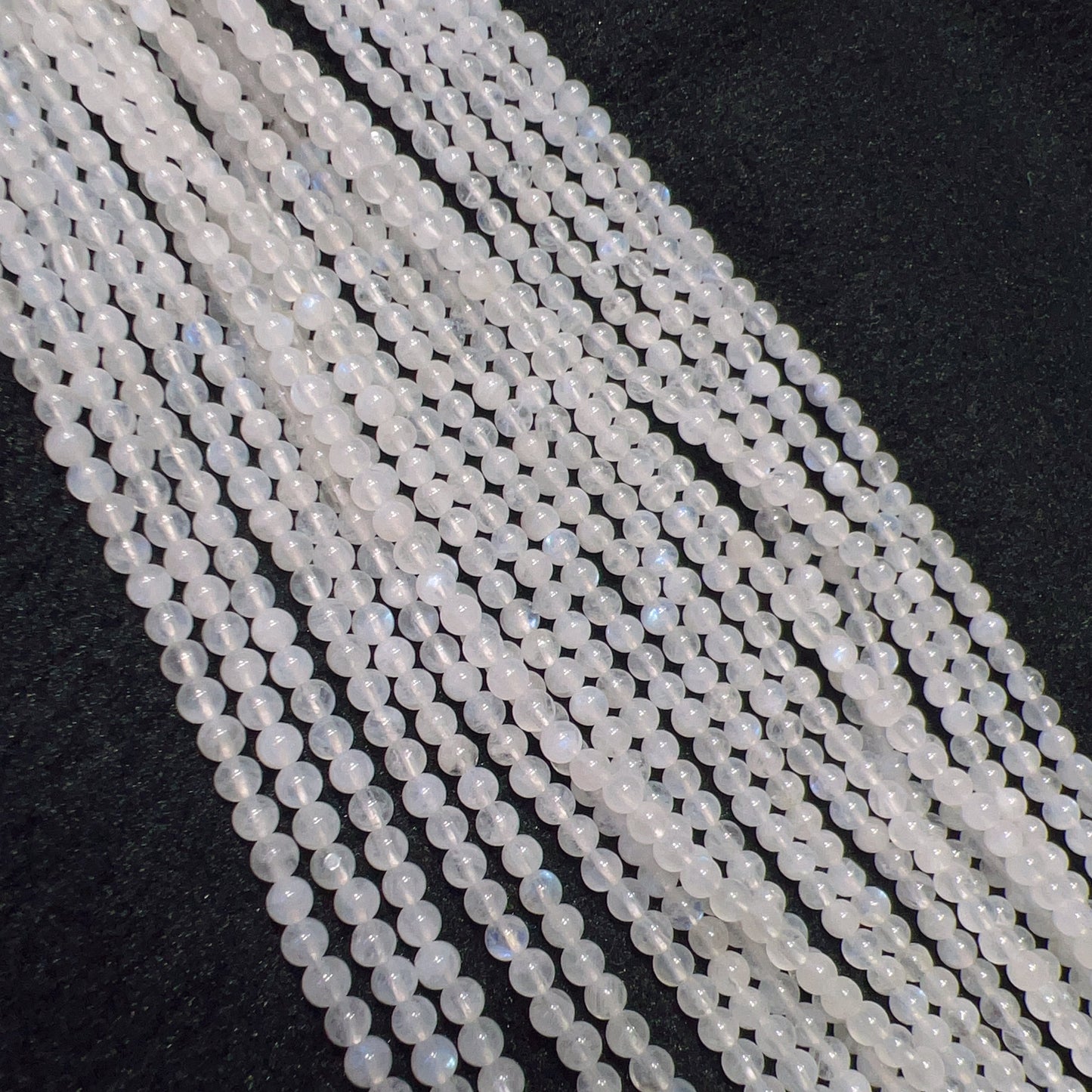 4Mm Natural Blue Moonstone Round Bead Strands For Diy Jewelry Projects
