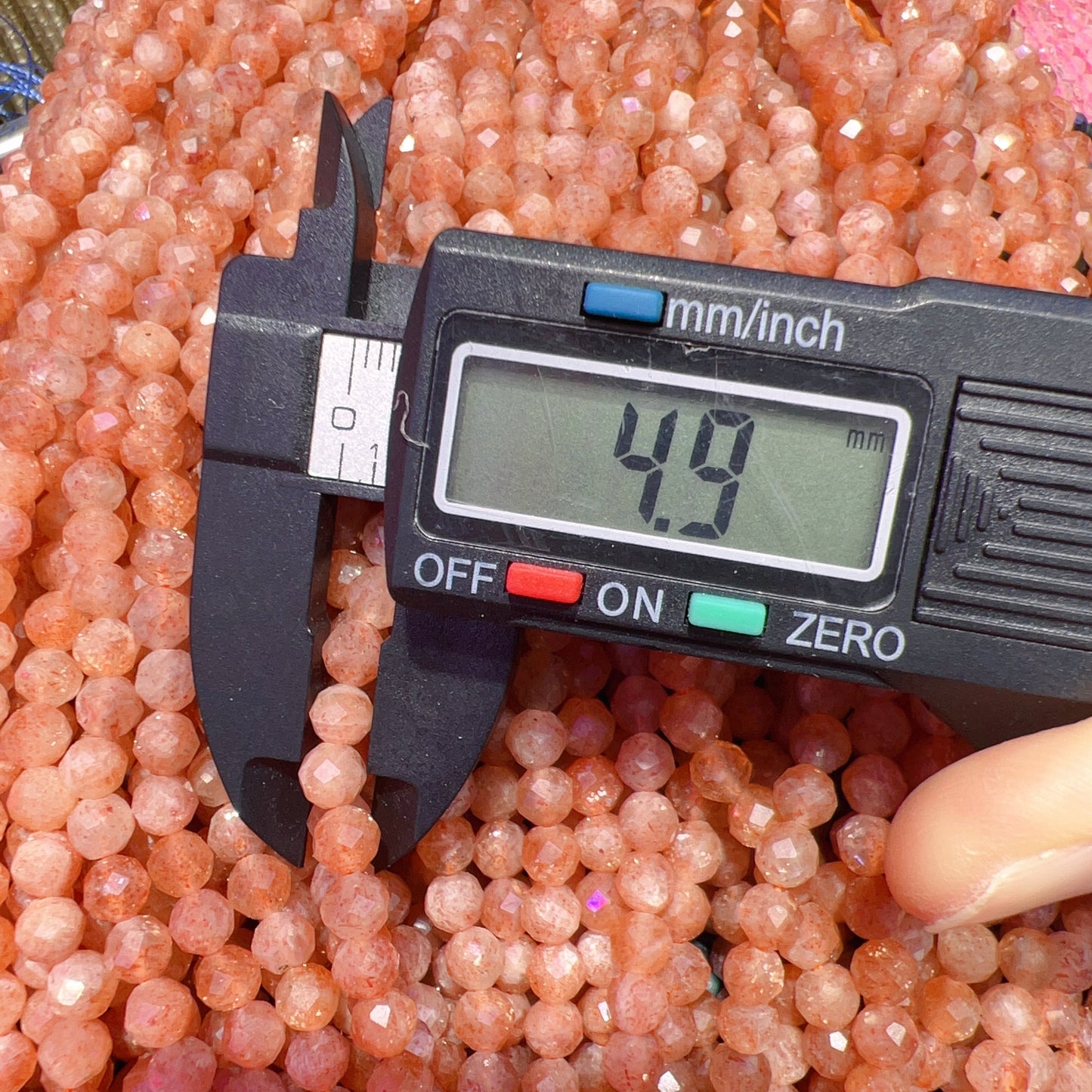 5Mm Faceted Golden Sunstone Bead Strands Natural Crystal For Diy Jewelry Project