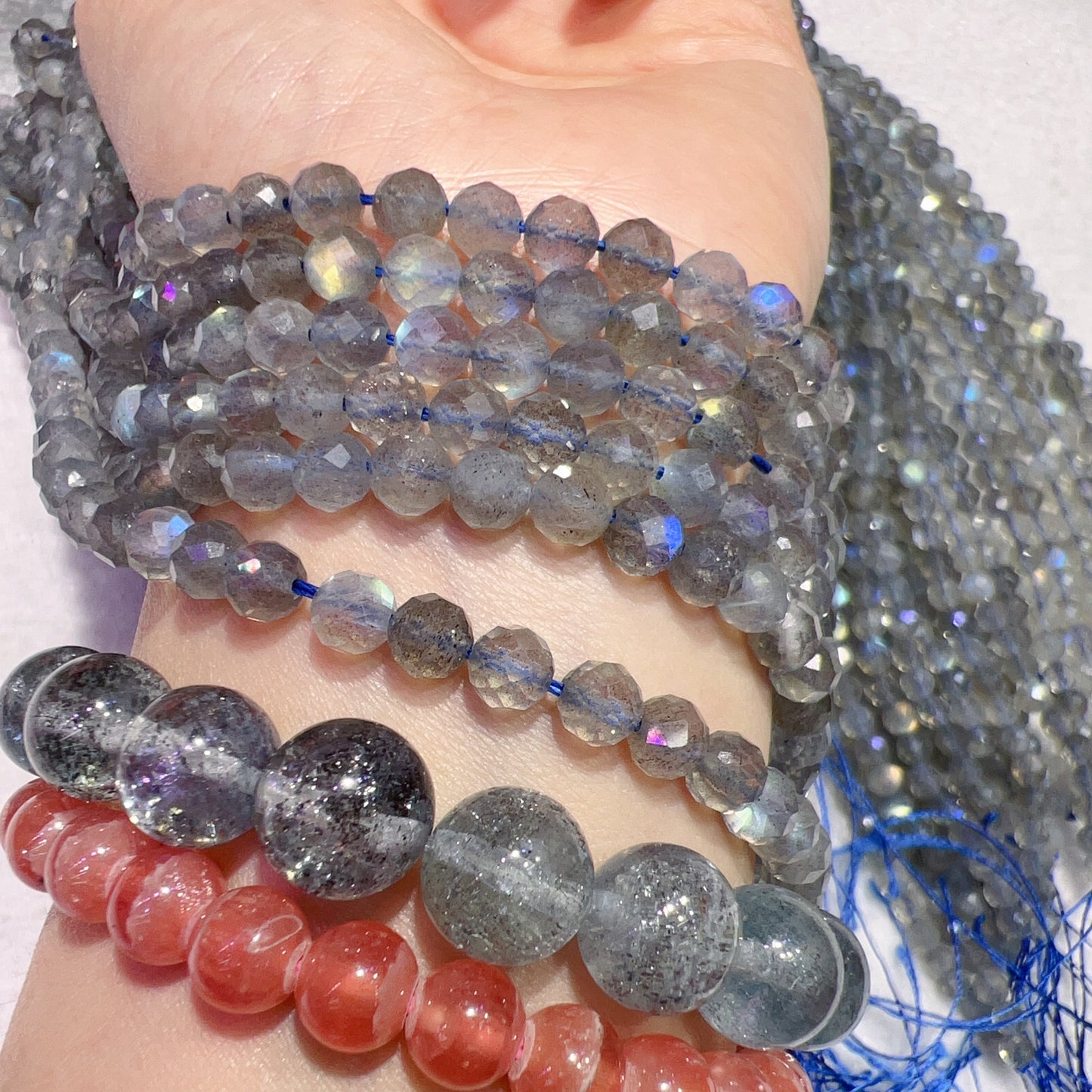 Natural Faceted Labradorite Loose Bead Strands For Diy Jewelry Project