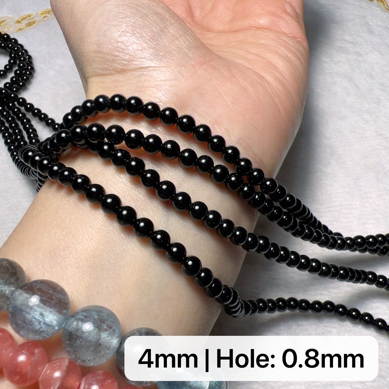 4-12Mm Heat-Treated Black Onyx Round Bead Strands For Diy Jewelry Project