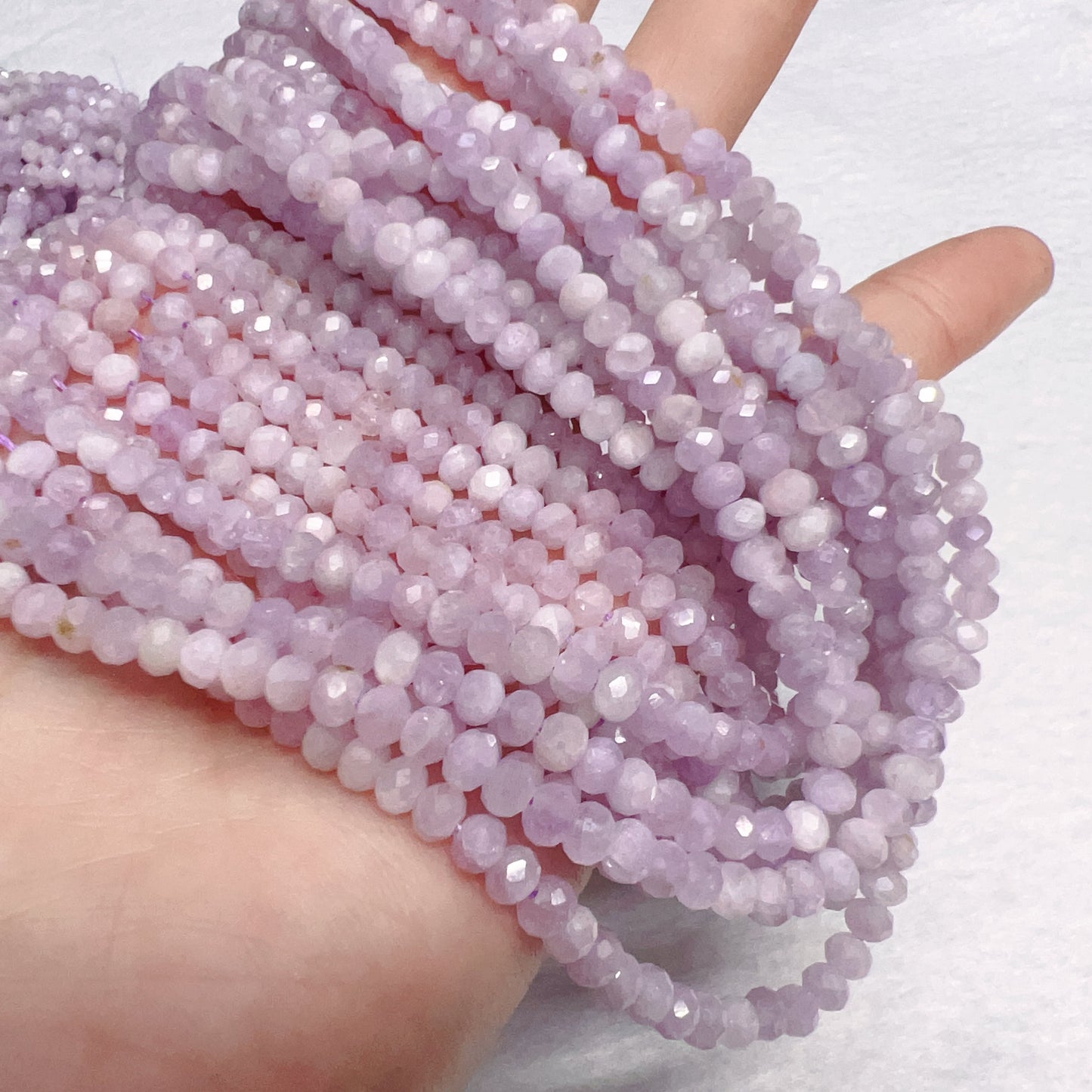 3X4Mm Natural High-Quality Faceted Kunzite Rondelle Bead Strands For Diy Jewelry Projects