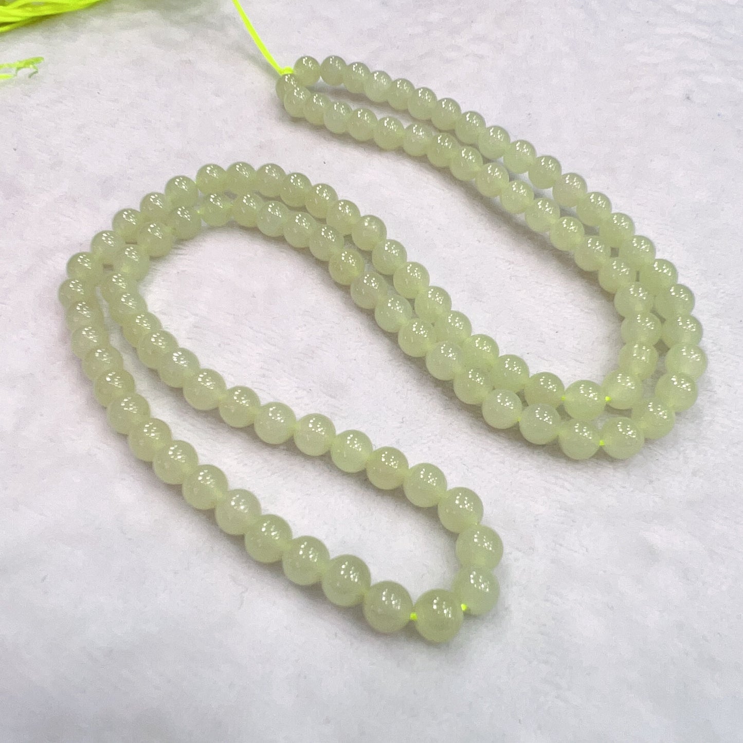 108 Yellow Nephrite Prayer Beads 6Mm Round Bead Strands For Diy Jewelry Projects