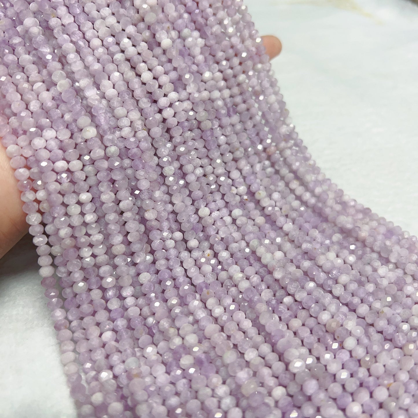 3X4Mm Natural High-Quality Faceted Kunzite Rondelle Bead Strands For Diy Jewelry Projects