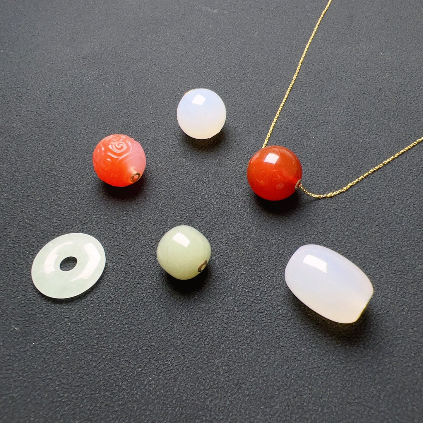 Make Your Own Creation – 18K Yellow Gold Necklace With Healing Stone Charms