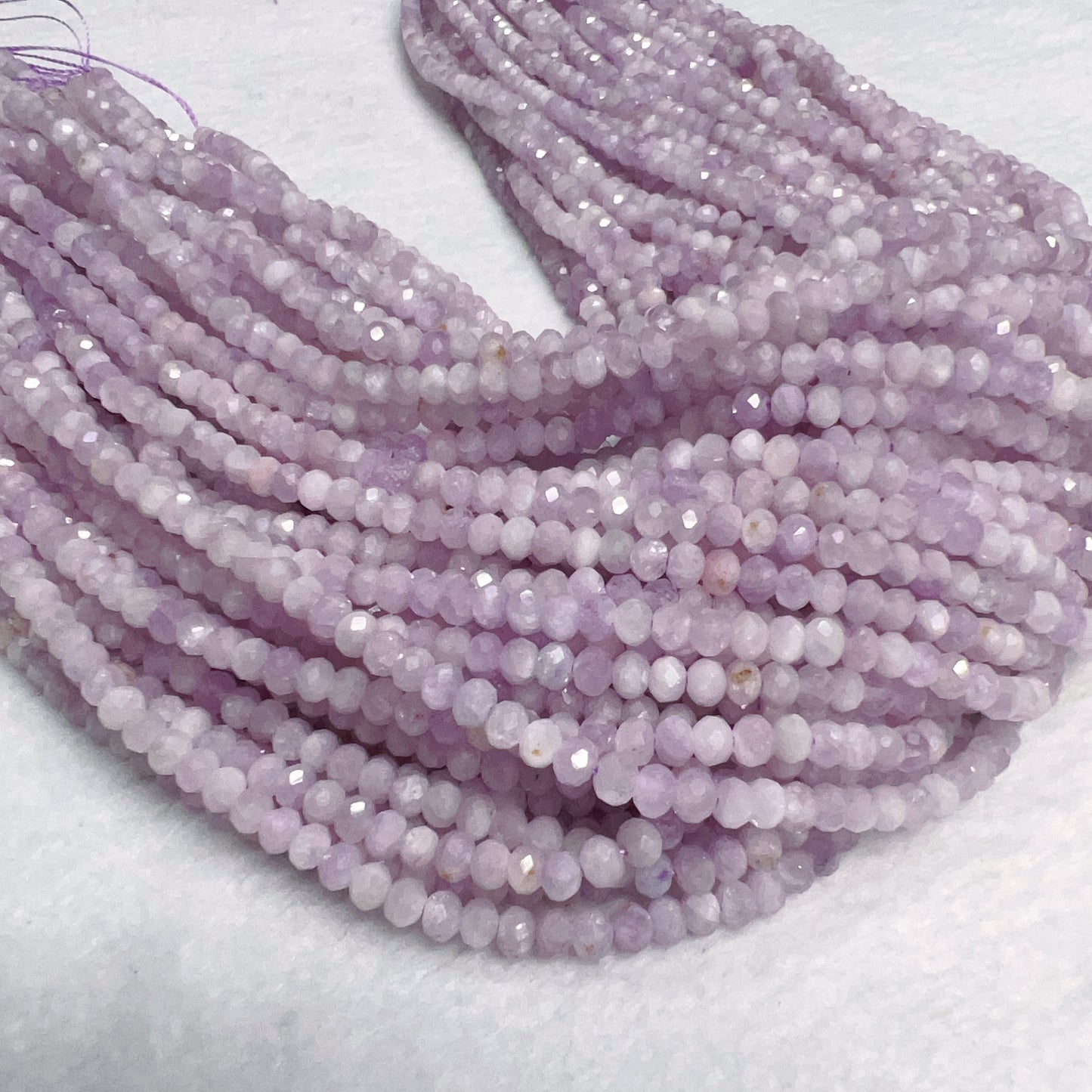 3X4Mm Natural High-Quality Faceted Kunzite Rondelle Bead Strands For Diy Jewelry Projects