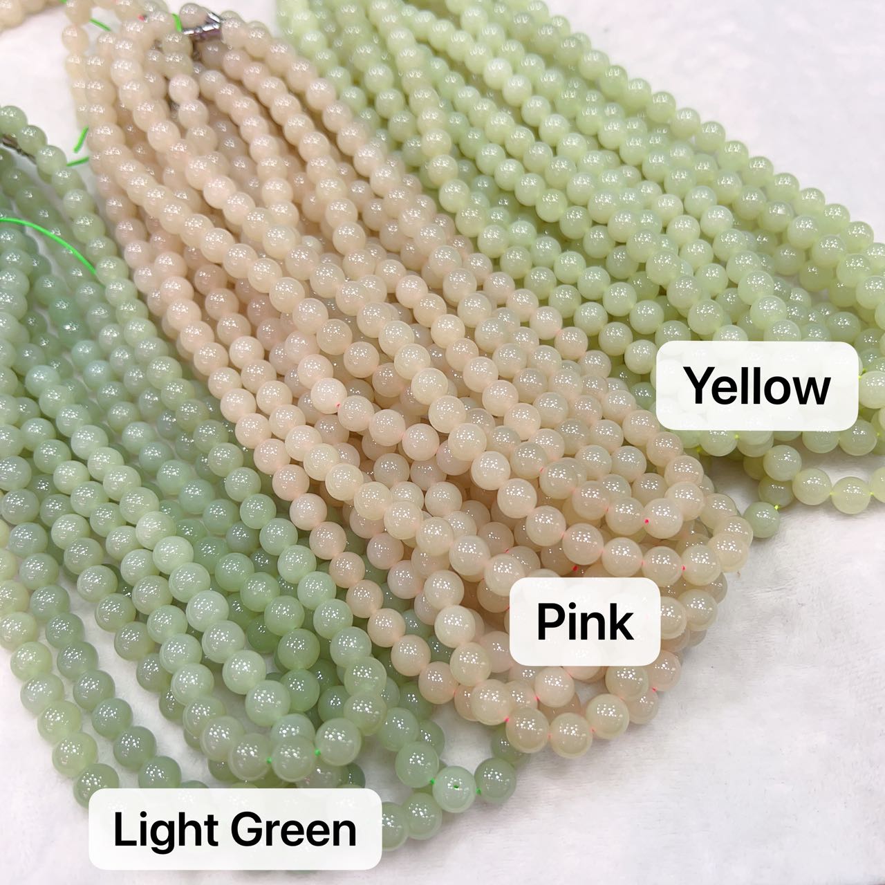 8Mm Natural Yellow Nephrite Round Bead Necklace Strands For Diy Jewelry Projects