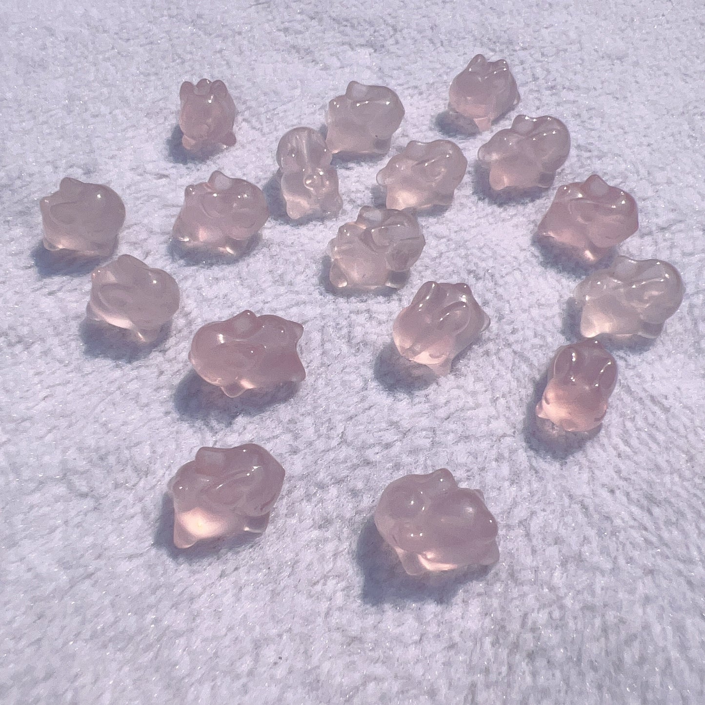 Cute Parts – Natural Rose Quartz Flying Rabbit Charms For Diy Jewelry Project