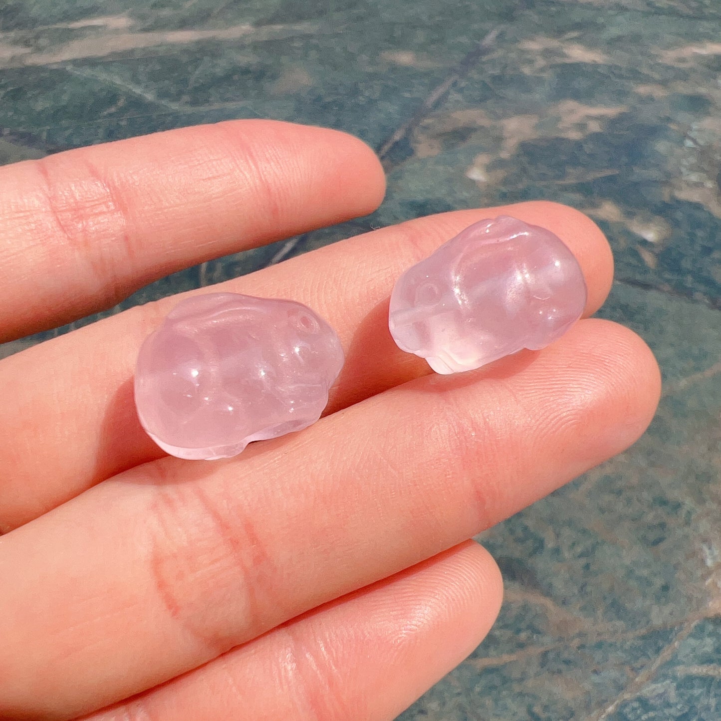 Cute Parts – Natural Rose Quartz Year Of Rabbit Charms For Diy Jewelry Project