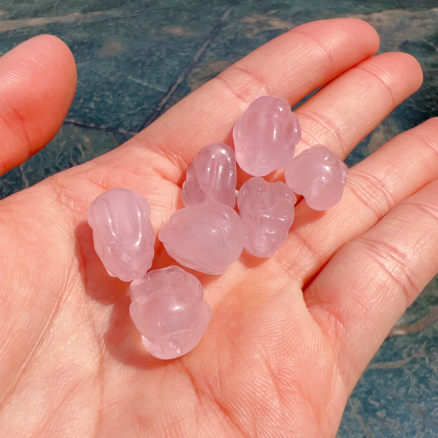 Cute Parts – Natural Rose Quartz Year Of Rabbit Charms For Diy Jewelry Project