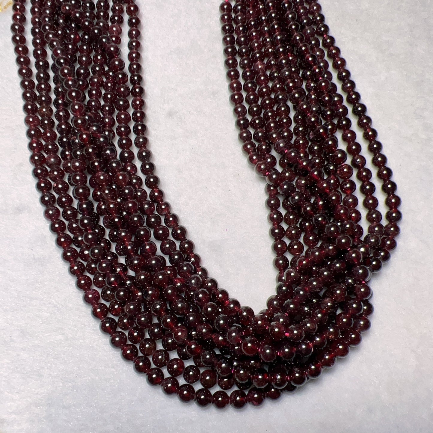 5.5Mm Natural Almandine Red Garnet Round Bead Strands For Diy Jewelry Project