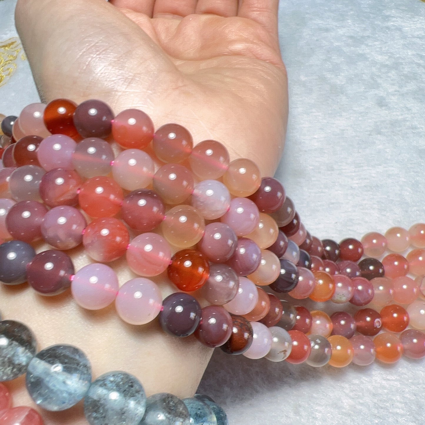 Natural 8Mm Rare Pink Botswana Agate Round Bead Strands For Diy Jewelry Project