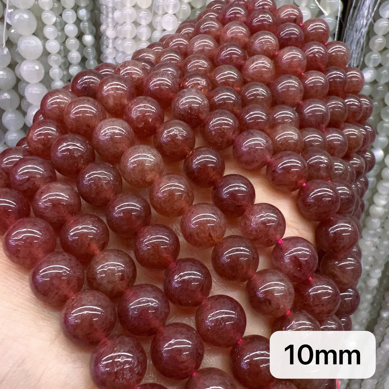 6Mm 8Mm 10Mm Natural Strawberry Quartz Round Bead Strands For Diy Jewelry Project