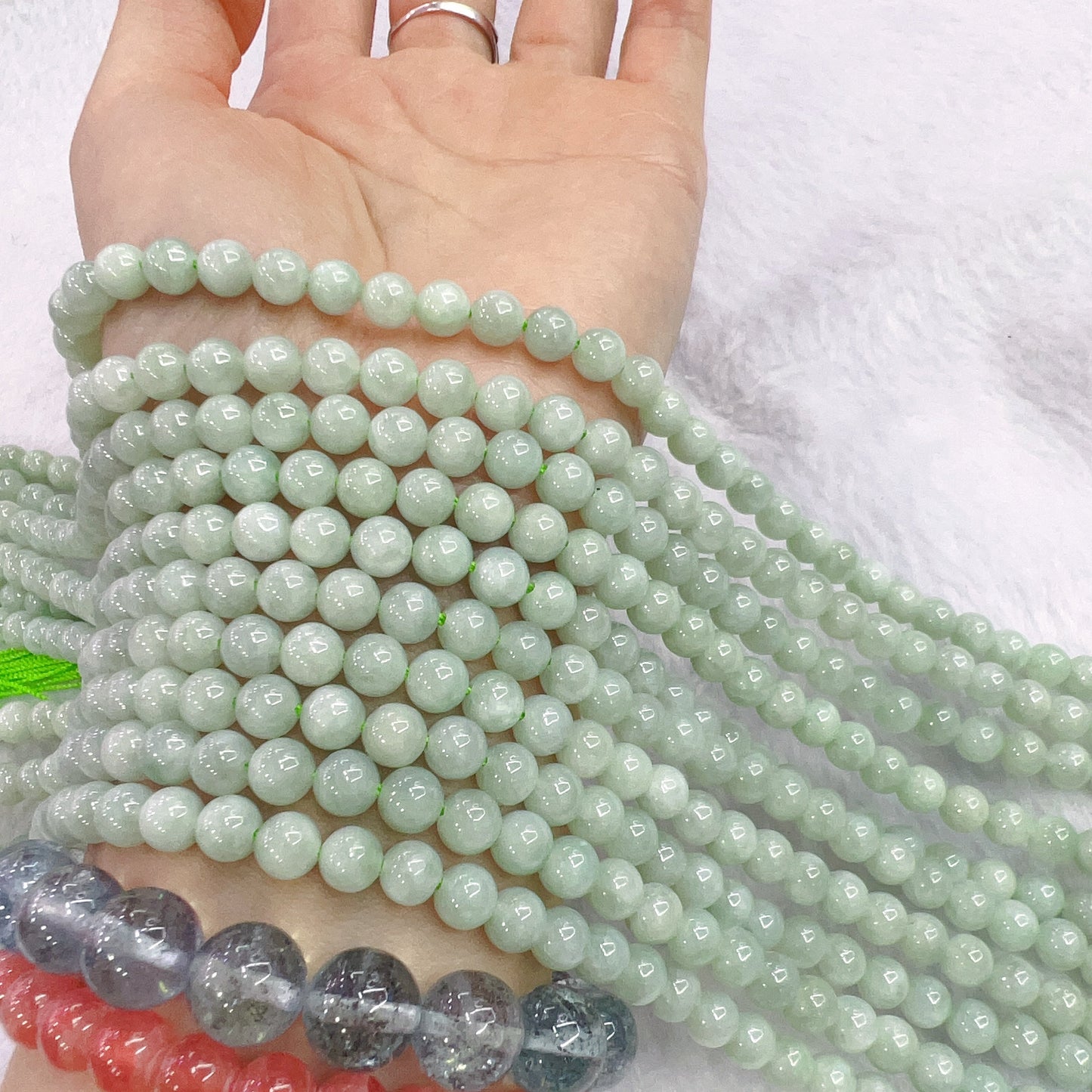 6Mm Genuine Jadeite Round Bead Strands Diy Jewelry Making Project