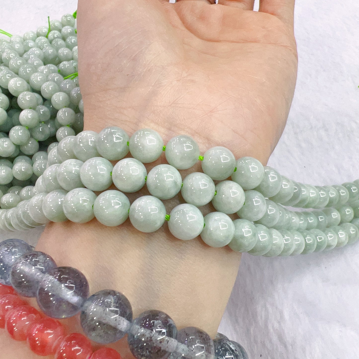 8Mm Genuine Jadeite Round Bead Strands Diy Jewelry Making Project