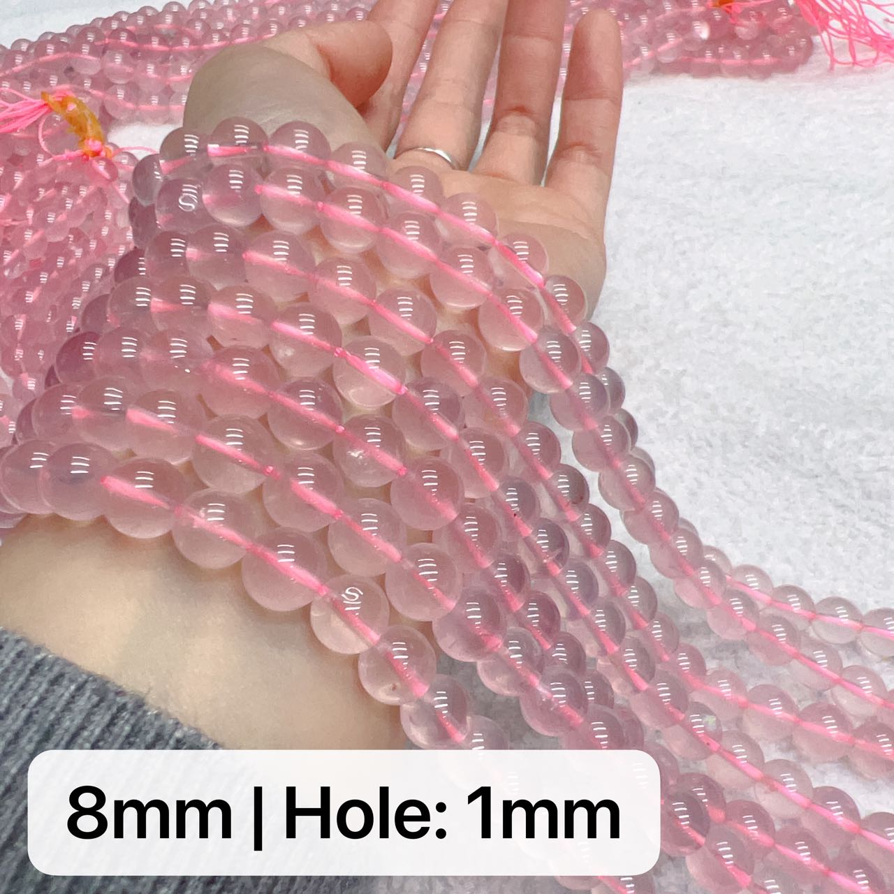 6Mm 8Mm 10Mm Best Quality In Strands Natural Mozambique Rose Quartz Round Beads For Diy Jewelry Projects