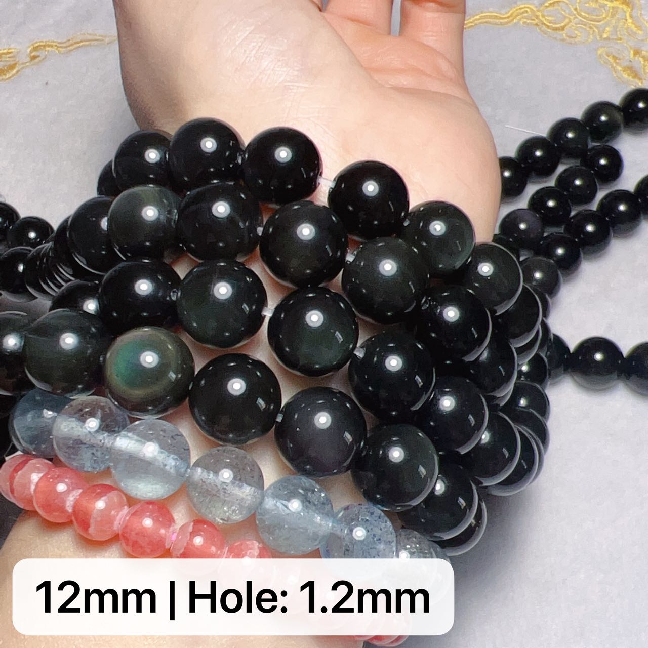 Top Grade Rainbow Obsidian Round Bead Strands (8-16Mm) – Protection Stone For Diy Jewelry Projects And Crafting