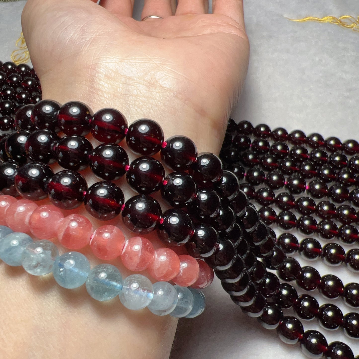 Best Quality In Strands 8.3Mm Natural Almandine Red Garnet Bead Strands For Diy Jewelry Projects