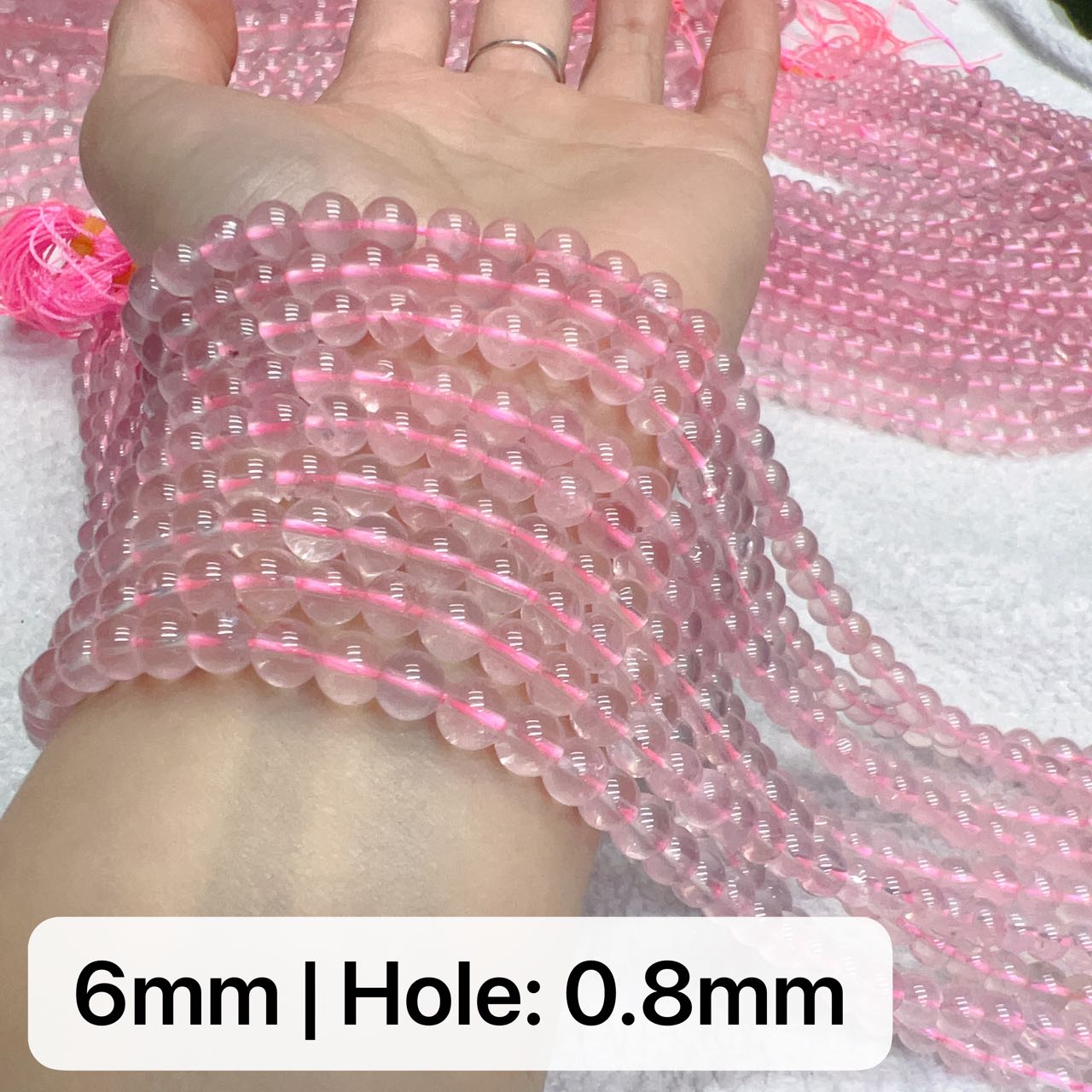 6Mm 8Mm 10Mm Best Quality In Strands Natural Mozambique Rose Quartz Round Beads For Diy Jewelry Projects