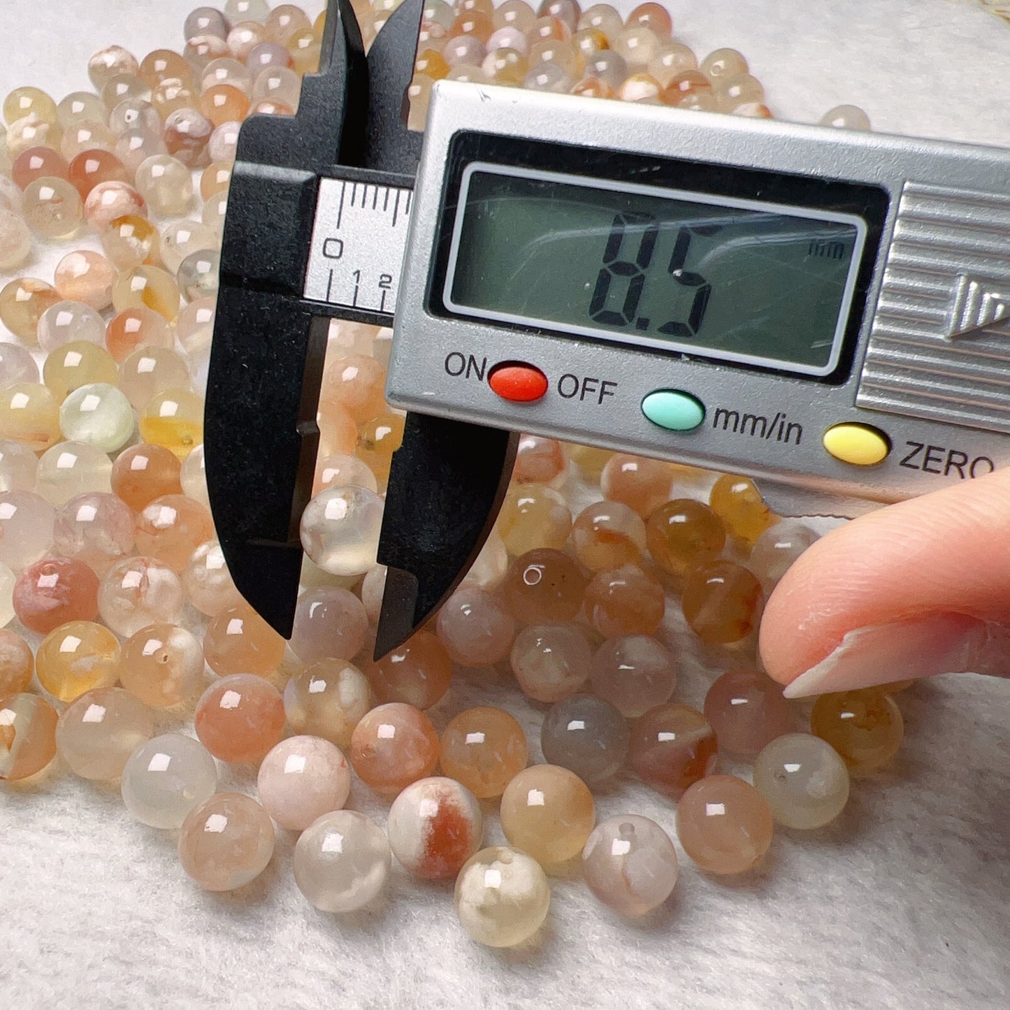 100 Pcs 8Mm High-Quality Cherry Blossom Agate Sakura Agate Round Beads For Diy Jewelry Projects