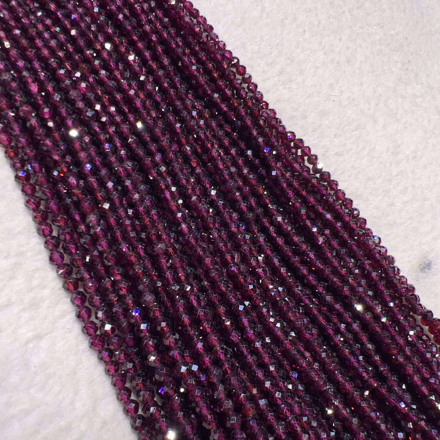 Best Quality In Strands 4Mm Natural Rhodolite Purple Garnet Faceted Bead Strands For Diy Jewelry Projects