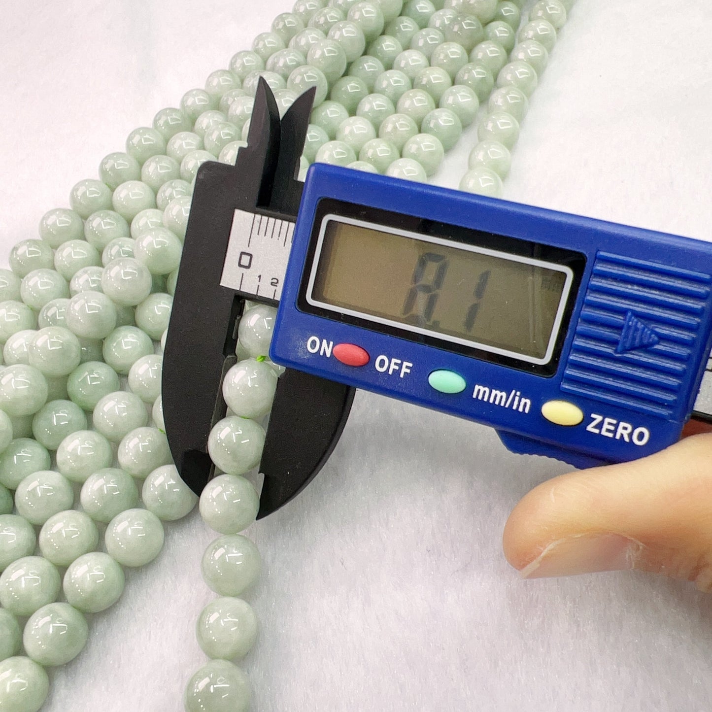 Light Green – Genuine Jade 8Mm Jadeite Round Bead Strands For Diy Jewelry Project