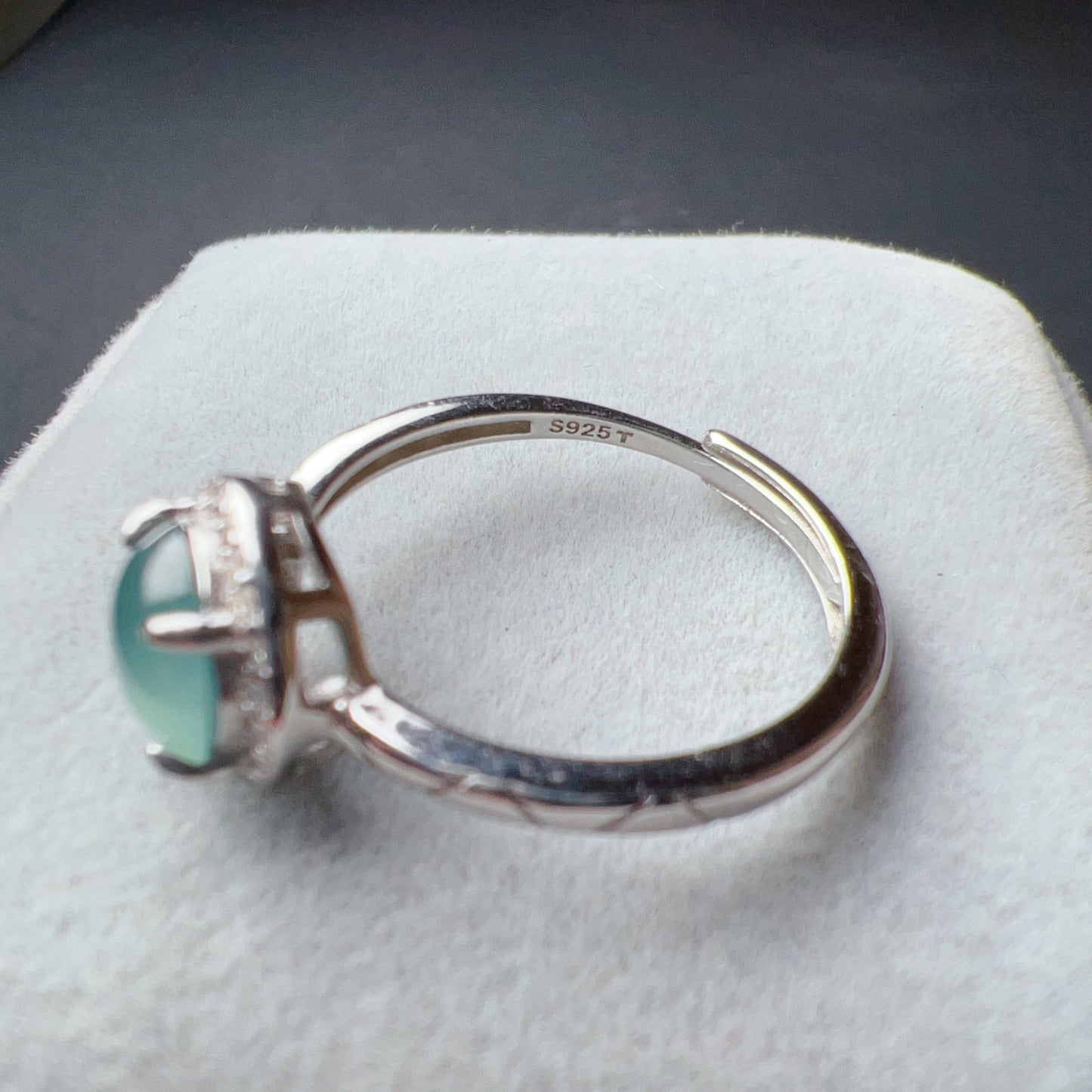 Natural Rare Blue-Green Jadeite Ring Handmade With 925 Sterling Silver | One Of A Kind Fashion Jewelry