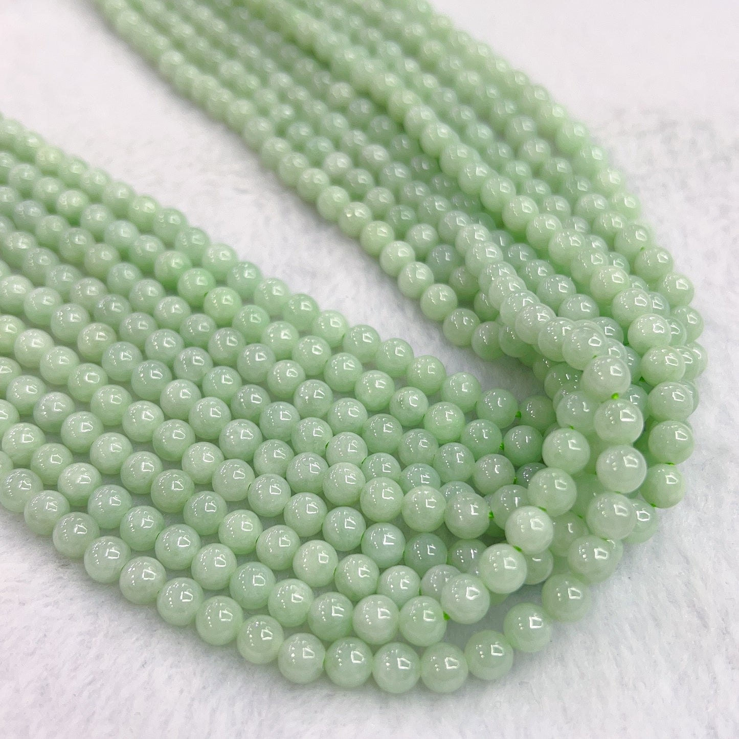 High-Quality In Strand 6Mm Genuine Jadeite Round Beads Diy Jewelry Making Project