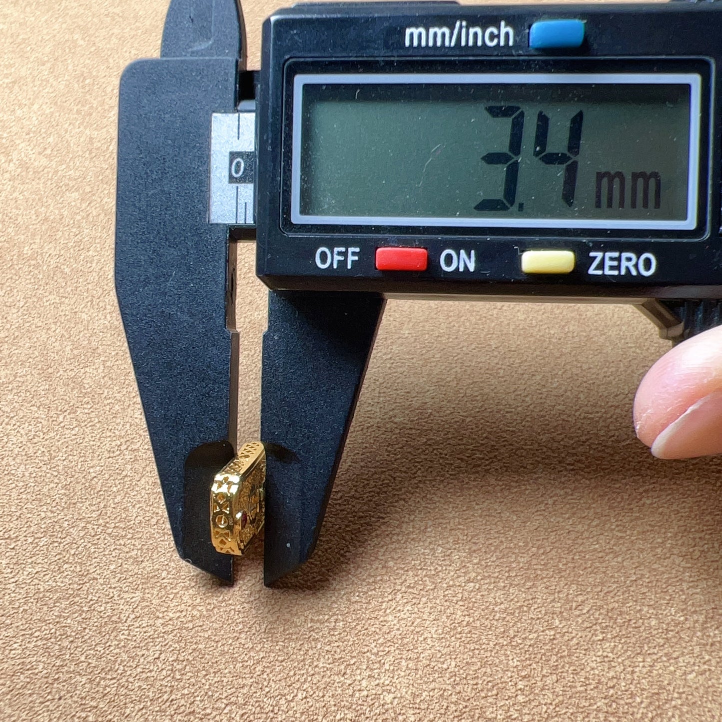 18K Yellow Gold Flat Bead Charms With Cubic Zirconia Stone For Diy Jewelry Projects