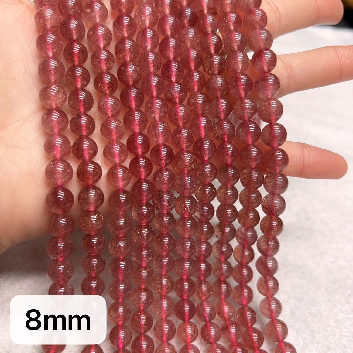 6Mm 8Mm 10Mm Best Quality In Strands Natural Strawberry Quartz Round Bead Strands For Diy Jewelry Projects