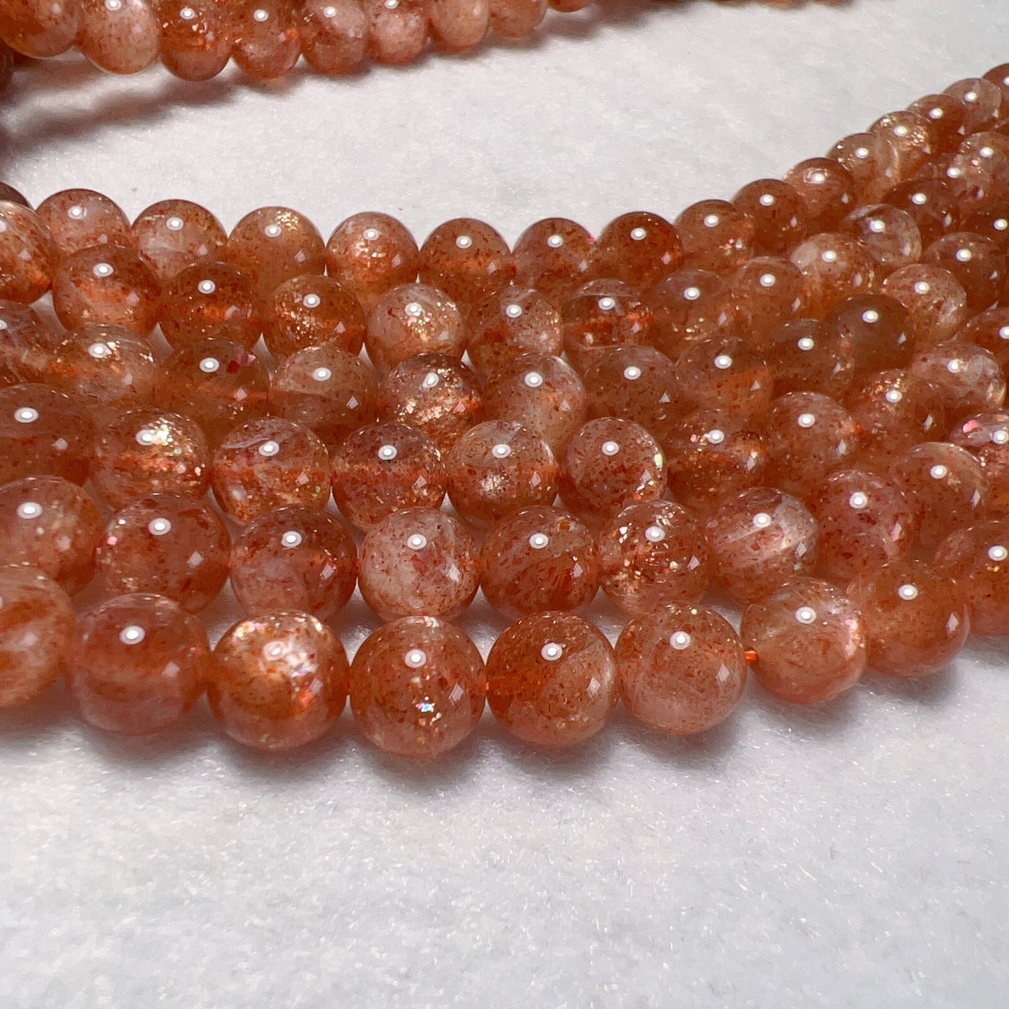 8Mm Natural Golden Sunstone Bead Strands Natural Crystal For Diy Jewelry Project