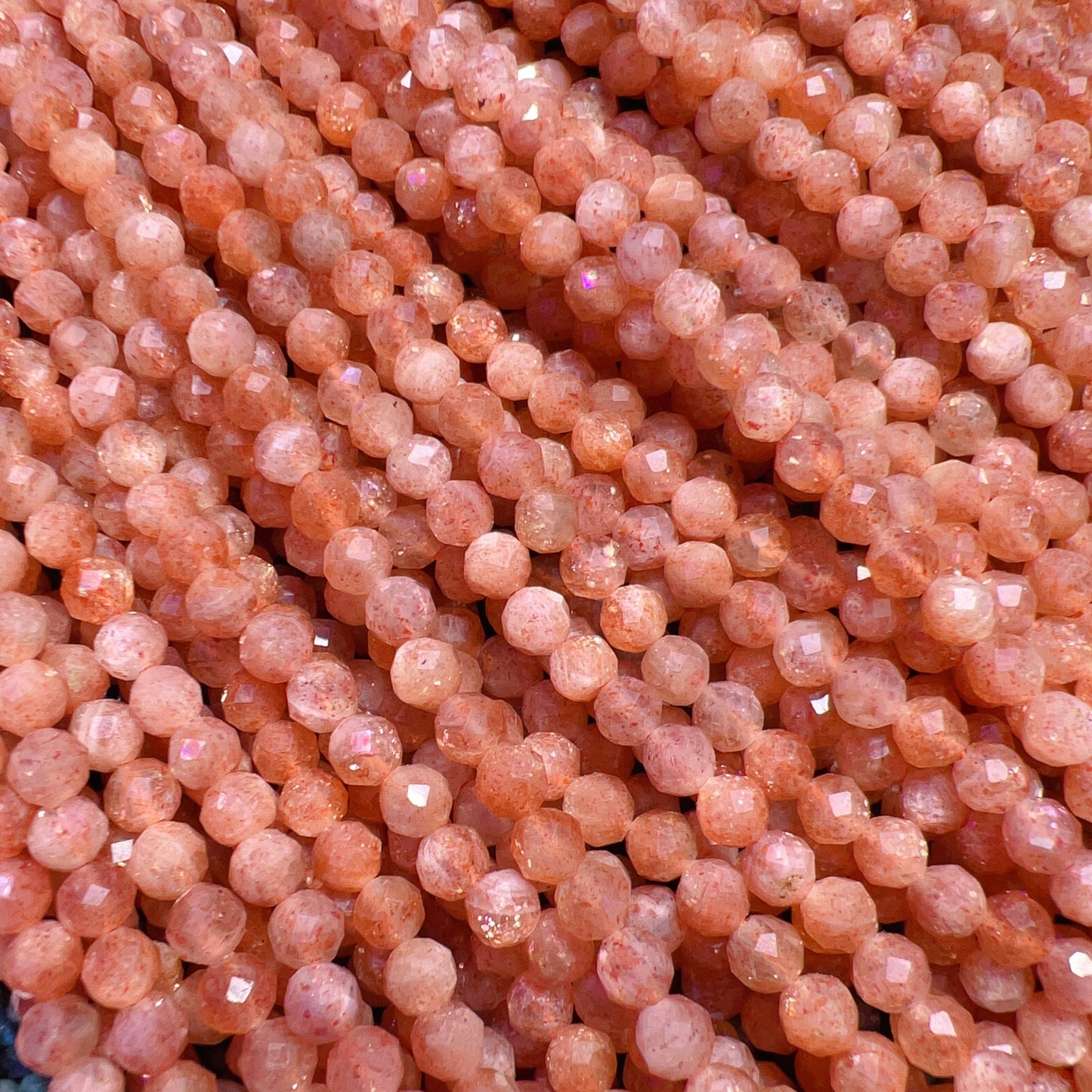 5Mm Faceted Golden Sunstone Bead Strands Natural Crystal For Diy Jewelry Project