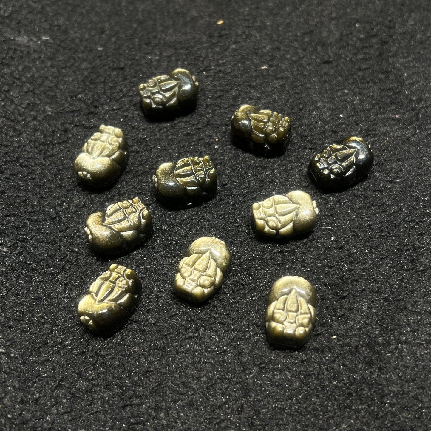 Top-Grade Natural Gold Sheen Pixiu Bead Charms For Diy Jewelry Project