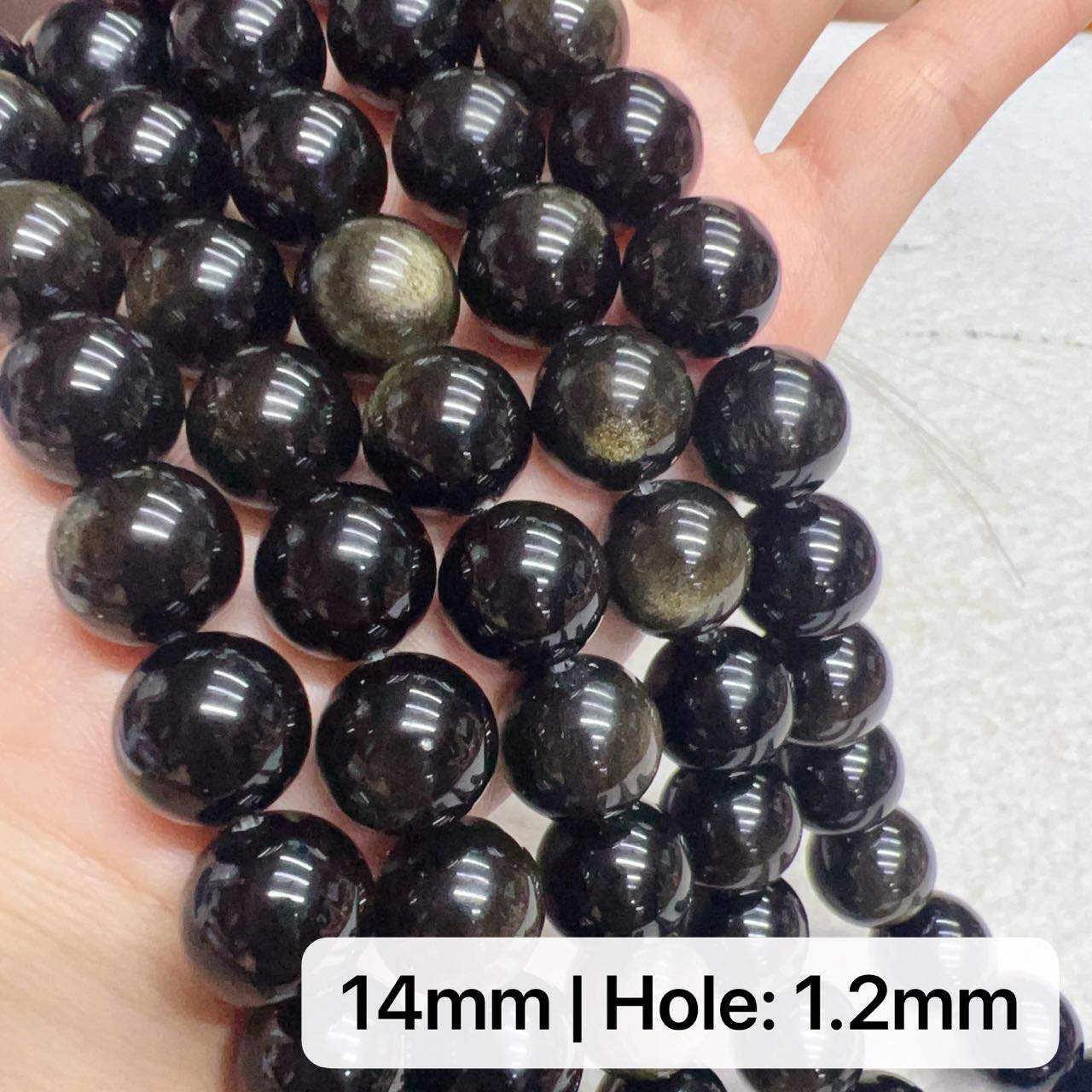 6-12Mm High-Quality Golden Sheen Obsidian Round Bead Strands For Diy Jewelry Project