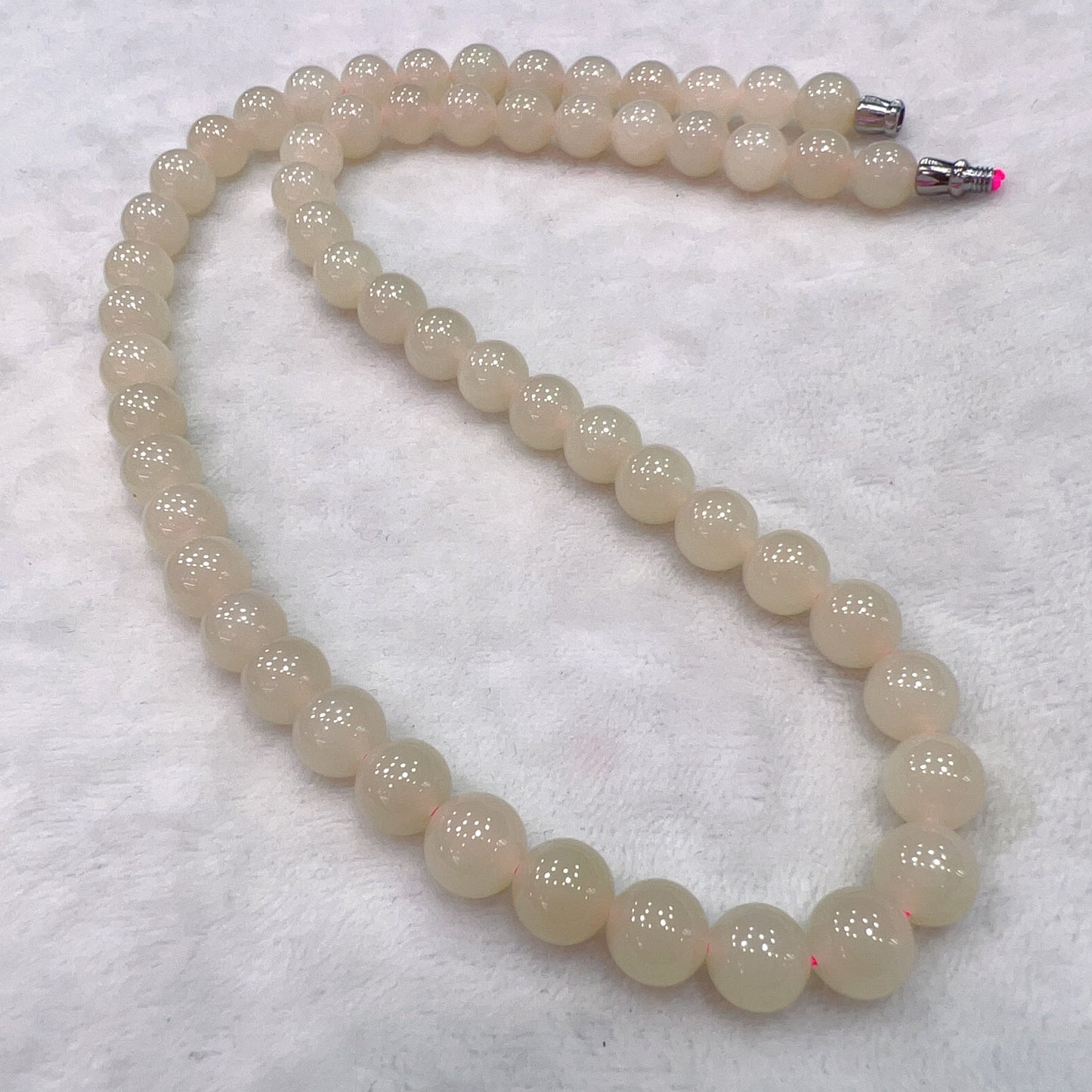8Mm Natural Pink Nephrite Round Bead Necklace Strands For Diy Jewelry Projects
